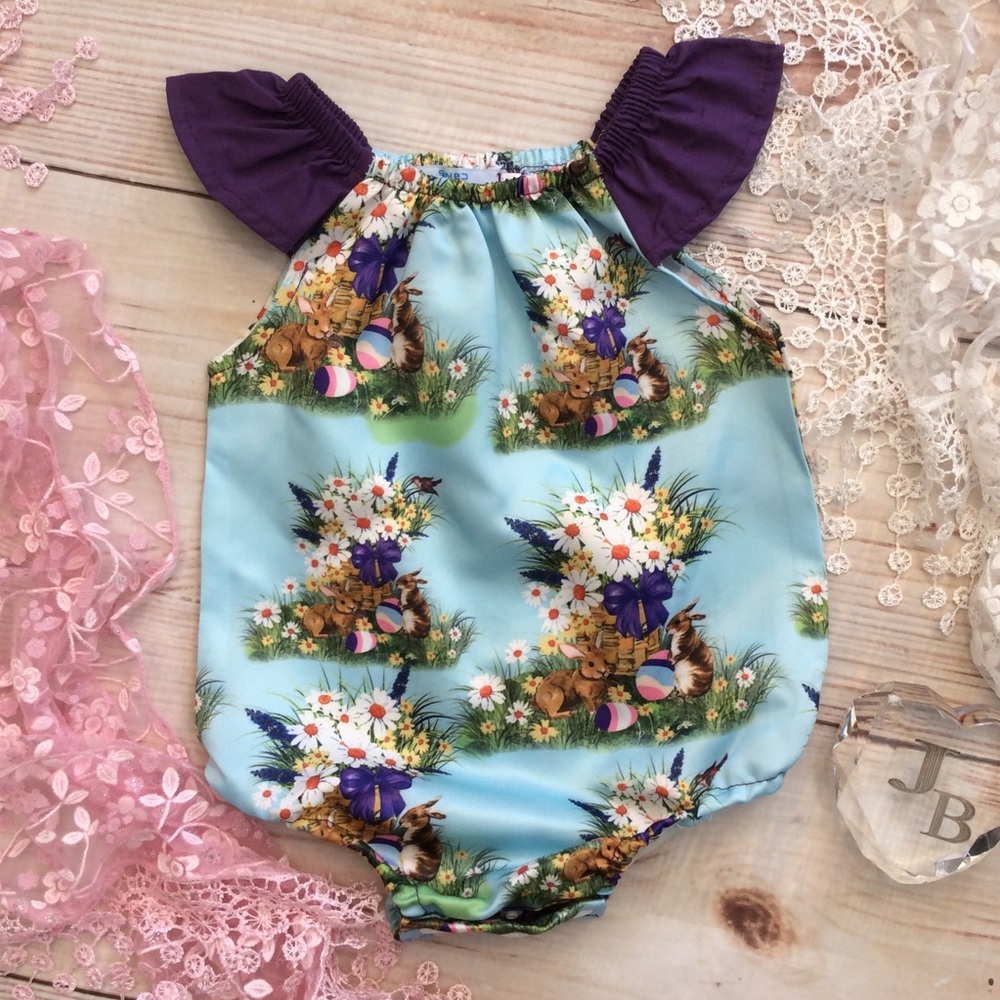 Boutique Baby Girls Easter Romper